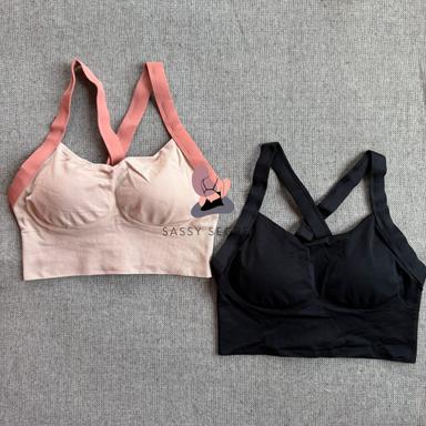 Anti-Bounce Seamless Sports Bra – Criss Cross Back Support (Imported)